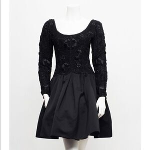 Jeet Vintage Black Drop Waist 100% Silk Handmade Dress Saks Fifth Avenue